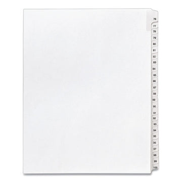 Avery® Preprinted Legal Exhibit Side Tab Index Dividers, Allstate Style, 25-tab, 76 To 100, 11 X 8.5, White, 1 Set, (1704) freeshipping - TVN Wholesale